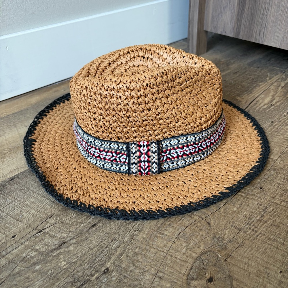 Echo Design Embroidered Paper Straw Panama Hat - Picture 2 of 12
